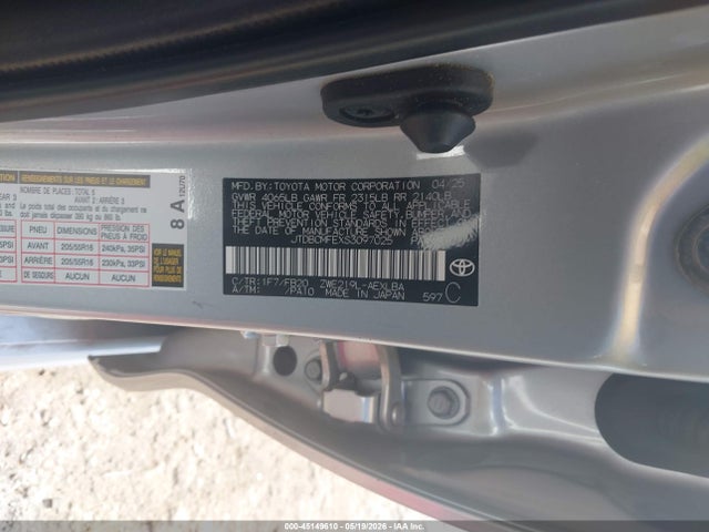 45149610 :رقم المزاد ، JTDBCMFEXS3097025 vin ، 2025 Toyota Corolla Hybrid Le مزاد بيع