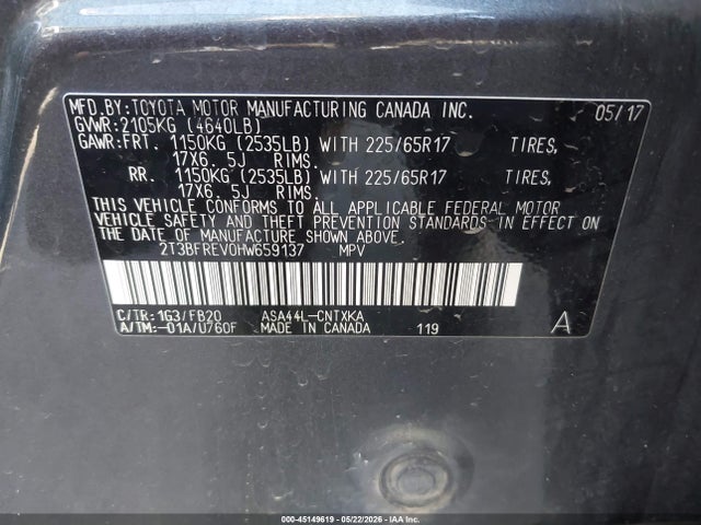 Toyota RAV4 LE 2017 2T3BFREV0HW659137 Image 9