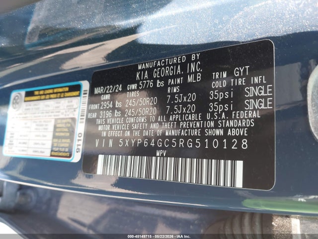 Aukcja sprzedaży 2024 Kia Telluride S, vin: 5XYP64GC5RG510128, numer aukcji: 45149715