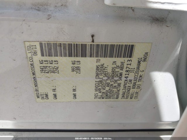 45149813 :رقم المزاد ، 1N4AL2APXCN418713 vin ، 2012 Nissan Altima 2.5 S مزاد بيع