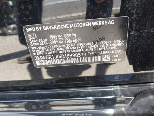 3MW5R1J08M8B88579 BMW 330I