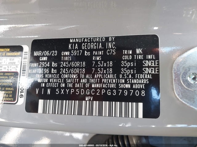 Продажа на аукционе авто 2023 Kia Telluride Sx Prestige X-pro, vin: 5XYP5DGC2PG379708, номер лота: 45149865