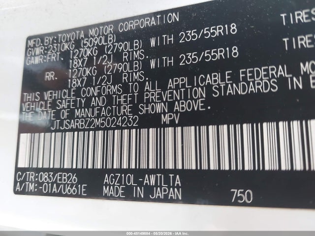 Aukcja sprzedaży 2021 Lexus Nx 300 F Sport, vin: JTJSARBZ2M5024232, numer aukcji: 45149884