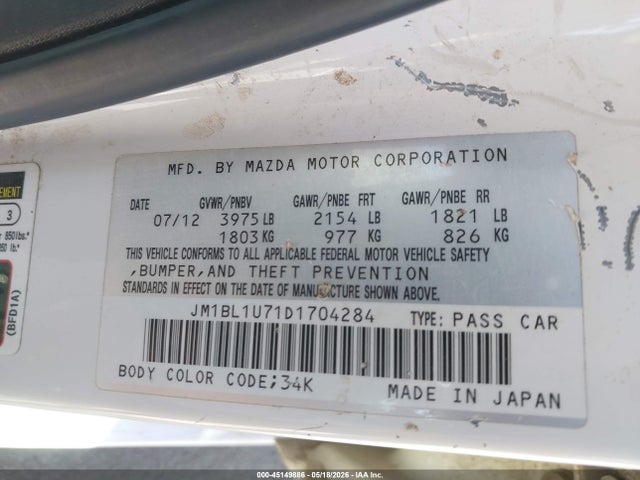 Продаж на аукціоні авто 2013 Mazda Mazda3 I Sport, vin: JM1BL1U71D1704284, номер лоту: 45149886