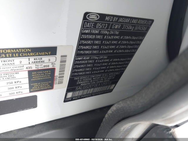 Aukcja sprzedaży 2014 Land Rover Range Rover 5.0l V8 Supercharged/5.0l V8 Supercharged Ebony Edition, vin: SALGS2EF0EA125513, numer aukcji: 45149965