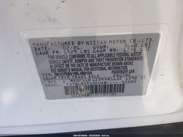 Nissan Kicks S Xtronic Cvt 2021 3N1CP5BV1ML480124 Image 9