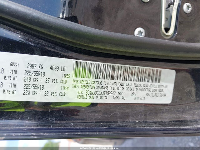 Aukcja sprzedaży 2018 Jeep Compass Limited 4x4, vin: 3C4NJDCBXJT199747, numer aukcji: 45150206