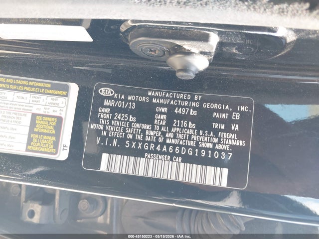 Aukcja sprzedaży 2013 Kia Optima Sx, vin: 5XXGR4A66DG191037, numer aukcji: 45150223