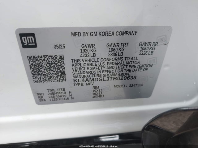 45150365 :رقم المزاد ، KL4AMDSL3TB029633 vin ، 2026 Buick Encore Gx Sport Touring Fwd مزاد بيع