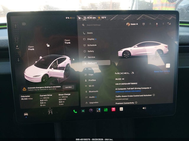 Aukcja sprzedaży 2024 Tesla Model 3, vin: 5YJ3E1EA4RF786602, numer aukcji: 45150378