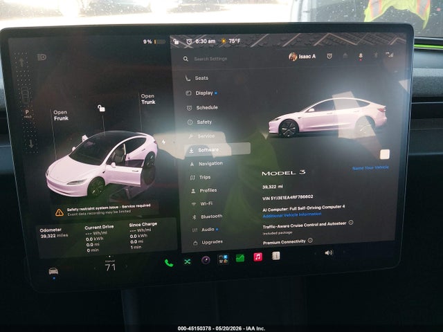 Aukcja sprzedaży 2024 Tesla Model 3, vin: 5YJ3E1EA4RF786602, numer aukcji: 45150378