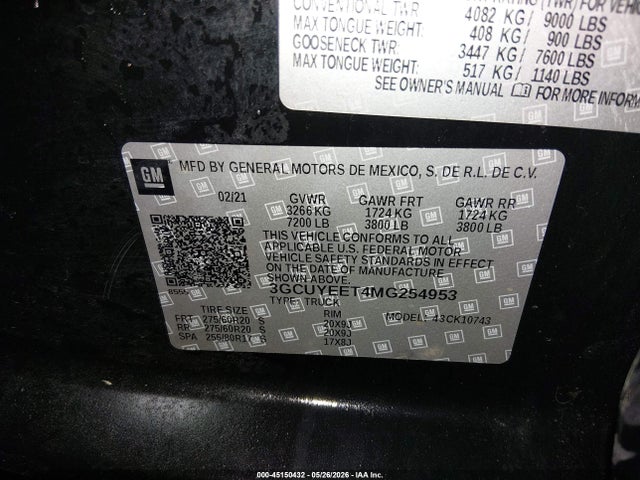 3GCUYEET4MG254953 Chevrolet Silverado 1500 4wd Standard Bed Rst