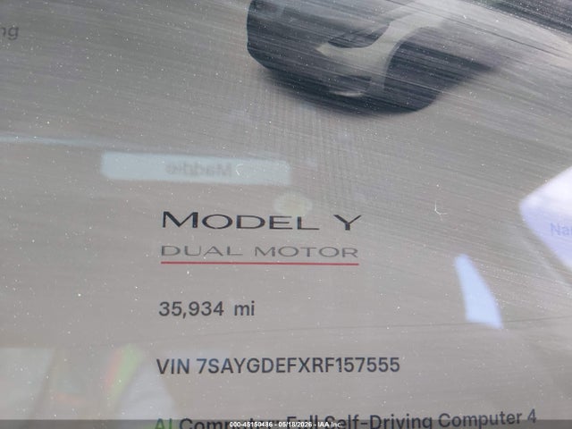 Aukcja sprzedaży 2024 Tesla Model Y Performance Dual Motor All-wheel Drive, vin: 7SAYGDEFXRF157555, numer aukcji: 45150486