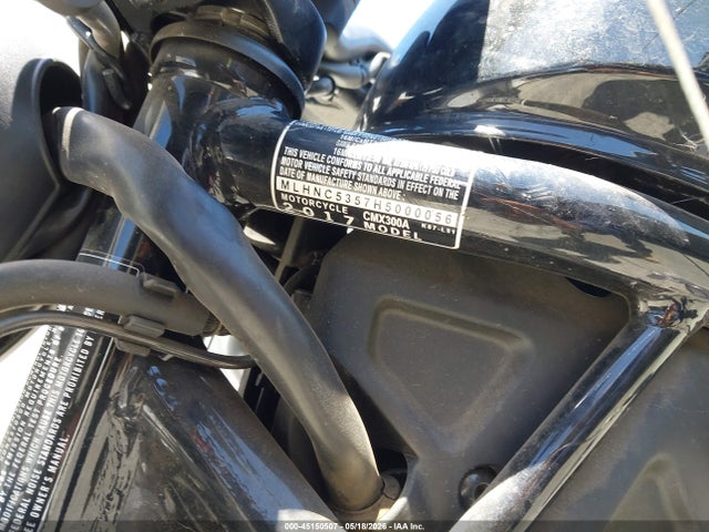 Продаж на аукціоні авто 2017 Honda Cmx300 A, vin: MLHNC5357H5000056, номер лоту: 45150507