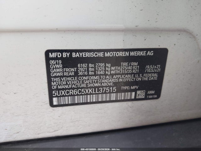 Продажа на аукционе авто 2019 Bmw X5 Xdrive40i, vin: 5UXCR6C5XKLL37515, номер лота: 45150509