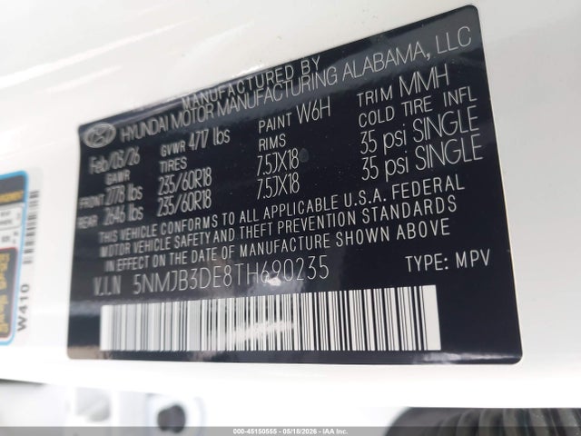 Hyundai TUCSON SEL 2026 5NMJB3DE8TH690235 Image 9