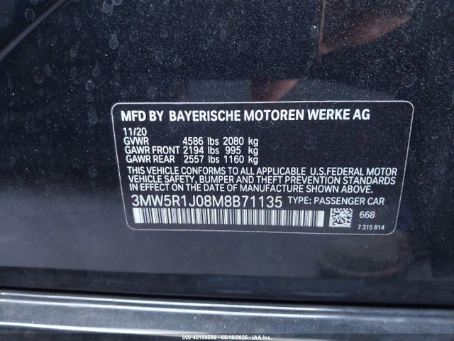 BMW 330I 2021 3MW5R1J08M8B71135 Image 9