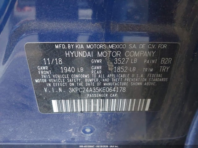 Hyundai ACCENT SE 2019 3KPC24A35KE064178 Image 9