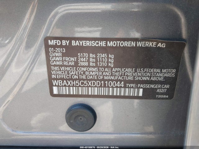 Продажа на аукционе авто 2013 Bmw 528i Xdrive, vin: WBAXH5C5XDD110044, номер лота: 45150876