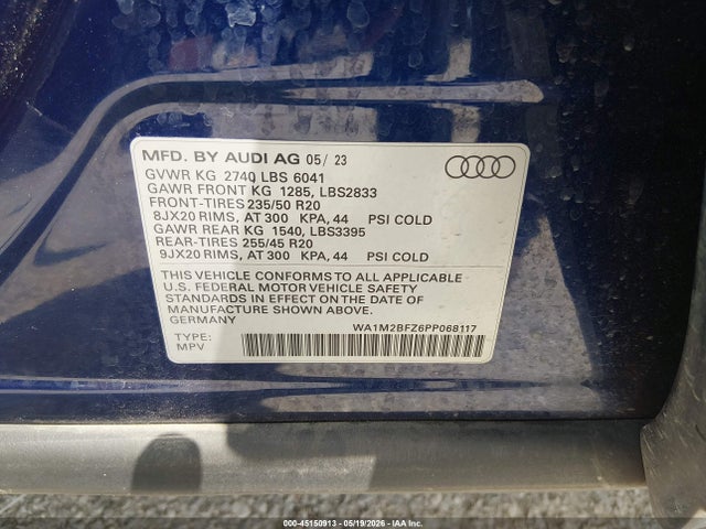 WA1M2BFZ6PP068117 Audi Q4 E-tron Prestige 50 Quattro