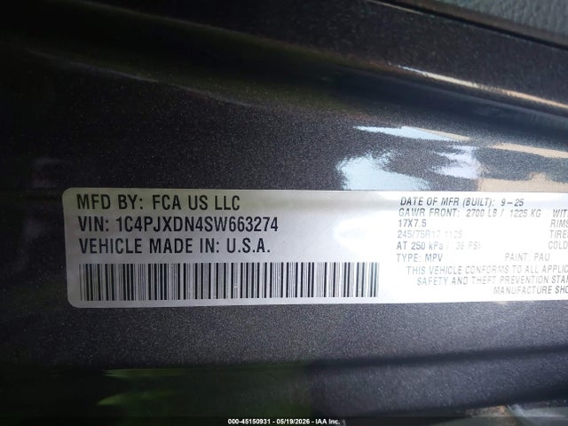 1C4PJXDN4SW663274 Jeep Wrangler 4-door Summit 4x4