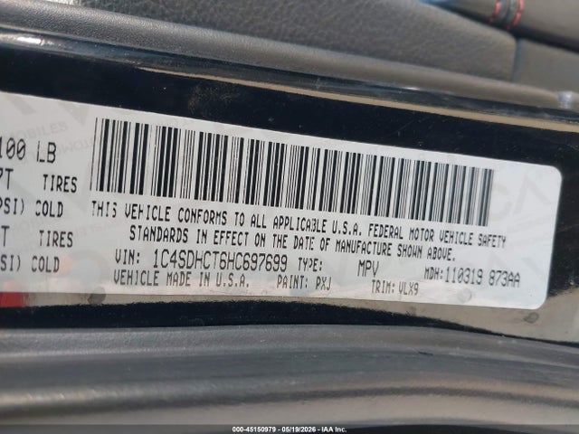Dodge Durango R/t Rwd 2017 1C4SDHCT6HC697699 Image 9