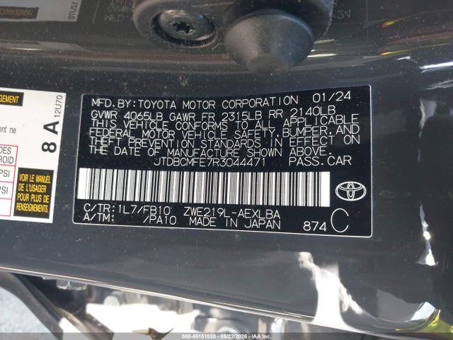 JTDBCMFE7R3044471 Toyota Corolla Hybrid Le