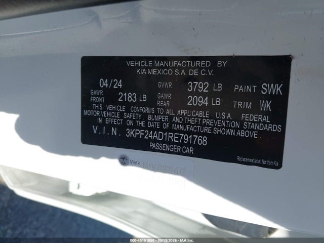 KIA Forte Lxs 2024 3KPF24AD1RE791768 Image 9