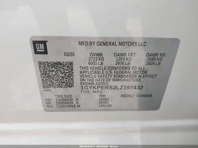 Продаж на аукціоні авто 2020 Cadillac Xt6 Fwd Premium Luxury, vin: 1GYKPERS2LZ197432, номер лоту: 45151073