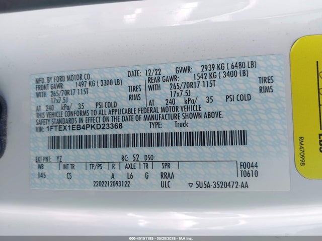 Ford F-150 Xl 2023 1FTEX1EB4PKD23368 Image 9