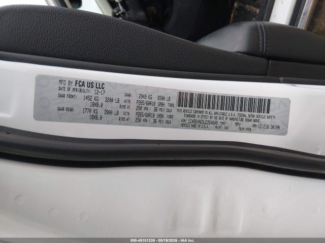 1C4RDHAG9JC254649 Dodge Durango Sxt