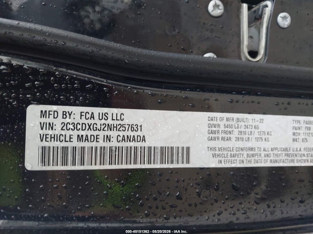 Dodge Charger Scat Pack 2022 2C3CDXGJ2NH257631 Image 9