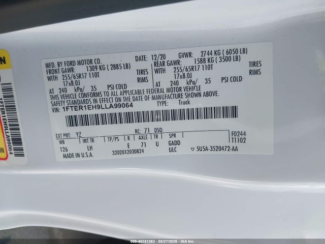1FTER1EH9LLA99064 Ford RANGER XL