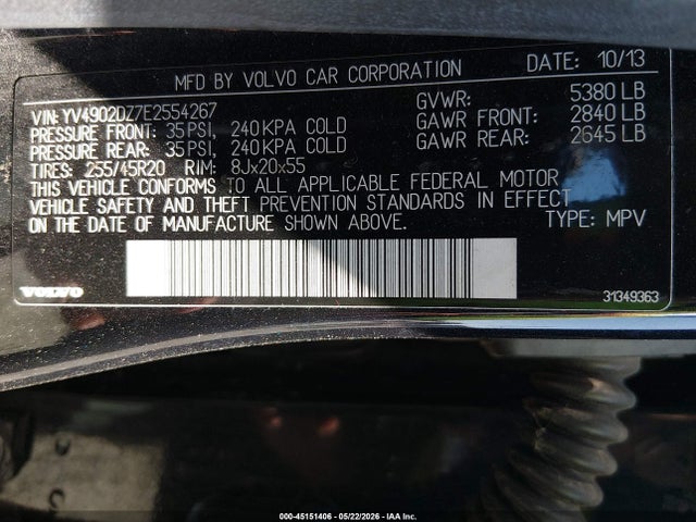 YV4902DZ7E2554267 Volvo Xc60 T6 R-design Platinum