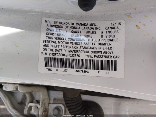 2HGFC2F84GH523376 Honda CIVIC EX