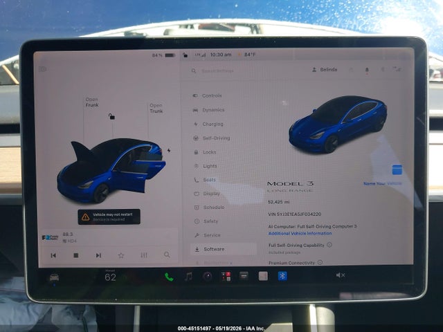 Продажа на аукционе авто 2018 Tesla Model 3 Long Range/mid Range, vin: 5YJ3E1EA5JF034220, номер лота: 45151497