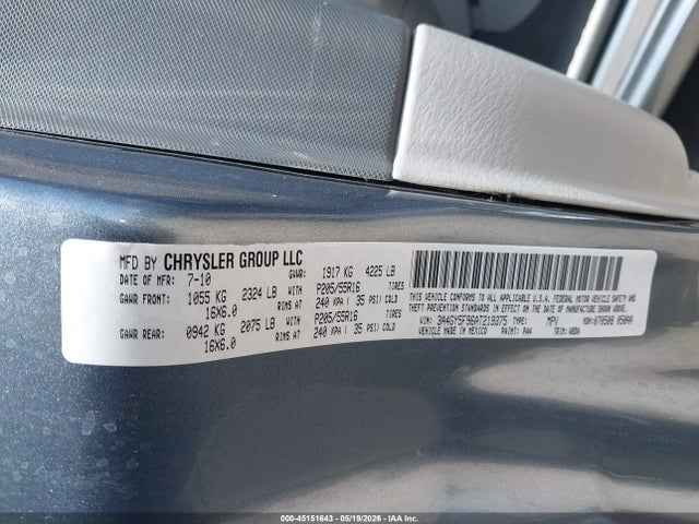 2010 Chrysler Pt Cruiser Classic მანქანა იყიდება აუქციონზე, vin: 3A4GY5F96AT219375, აუქციონის ნომერი: 45151643