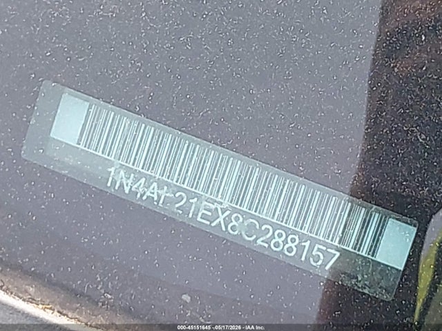 45151645 :رقم المزاد ، 1N4AL21EX8C288157 vin ، 2008 Nissan Altima 2.5 S مزاد بيع