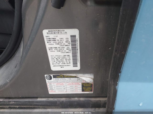 45151646 :رقم المزاد ، JNRAS08W98X202801 vin ، 2008 Infiniti Fx35 مزاد بيع