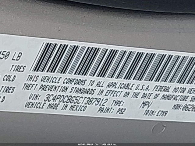 Продажа на аукционе авто 2012 Dodge Journey Sxt, vin: 3C4PDCBG5CT387912, номер лота: 45151659