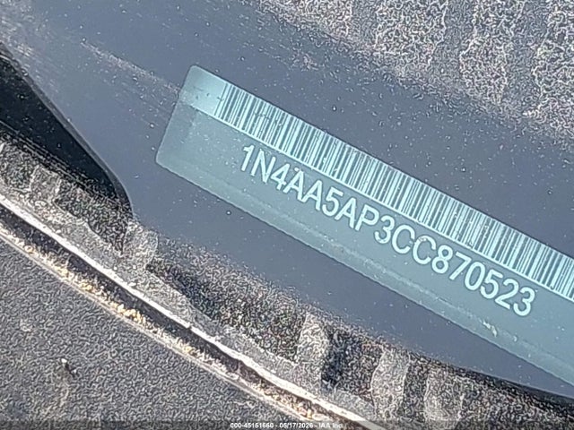 45151660 :رقم المزاد ، 1N4AA5AP3CC870523 vin ، 2012 Nissan Maxima 3.5 Sv مزاد بيع