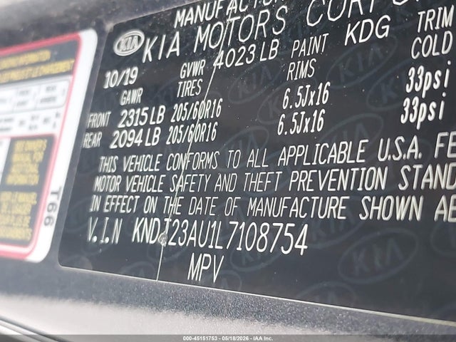 KNDJ23AU1L7108754 KIA SOUL LX