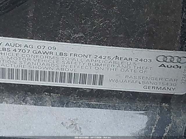 Продаж на аукціоні авто 2010 Audi A4 2.0t Premium, vin: WAUAFAFL5AN015430, номер лоту: 45151890