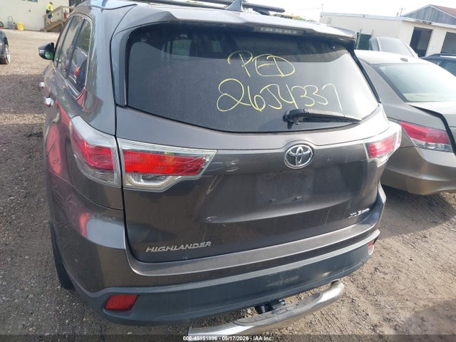 2015 Toyota Highlander Xle V6 მანქანა იყიდება აუქციონზე, vin: 5TDJKRFH9FS166118, აუქციონის ნომერი: 45151896
