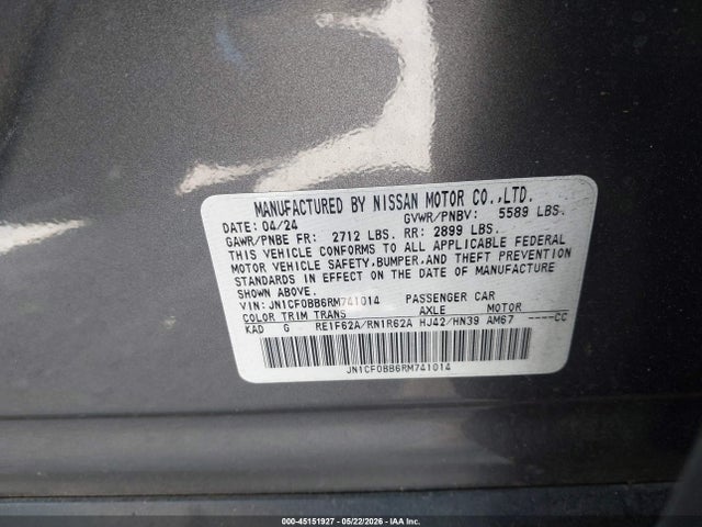 Продажа на аукционе авто 2024 Nissan Ariya Engage, vin: JN1CF0BB6RM741014, номер лота: 45151927