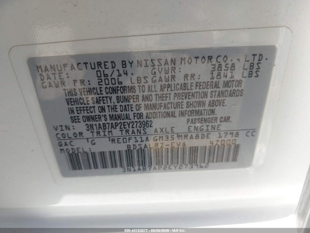 Nissan SENTRA SR 2014 3N1AB7AP2EY273962 Image 9