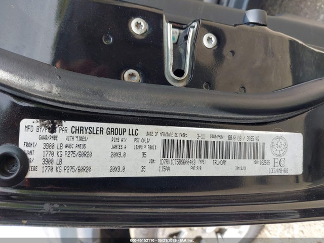 Продажа на аукционе авто 2011 Ram Ram 1500 Laramie, vin: 1D7RV1CT5BS600403, номер лота: 45152110