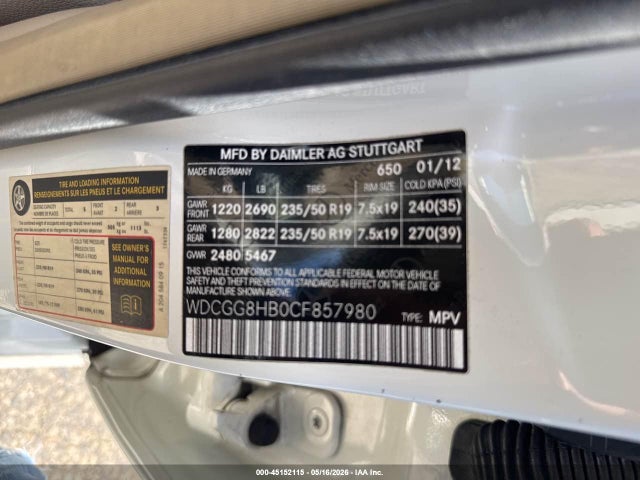 Продаж на аукціоні авто 2012 Mercedes-benz Glk 350 4matic, vin: WDCGG8HB0CF857980, номер лоту: 45152115