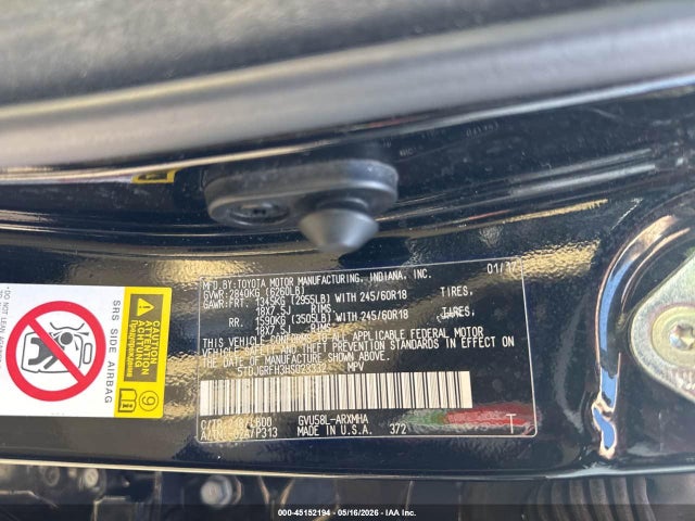 Auction sale of the 2017 Toyota Highlander Hybrid Xle, vin: 5TDJGRFH3HS023332, lot number: 45152194