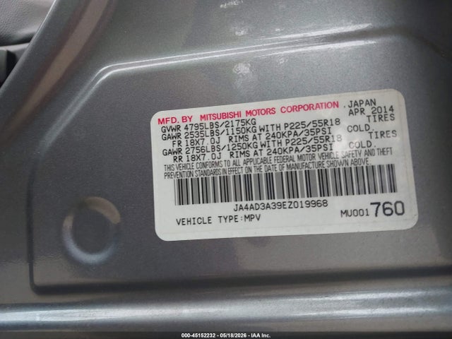 Продаж на аукціоні авто 2014 Mitsubishi Outlander Se, vin: JA4AD3A39EZ019968, номер лоту: 45152232